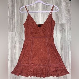 Lulu’s Sweet Like Candy Lace Ruffle Mini Dress SIZE SMALL